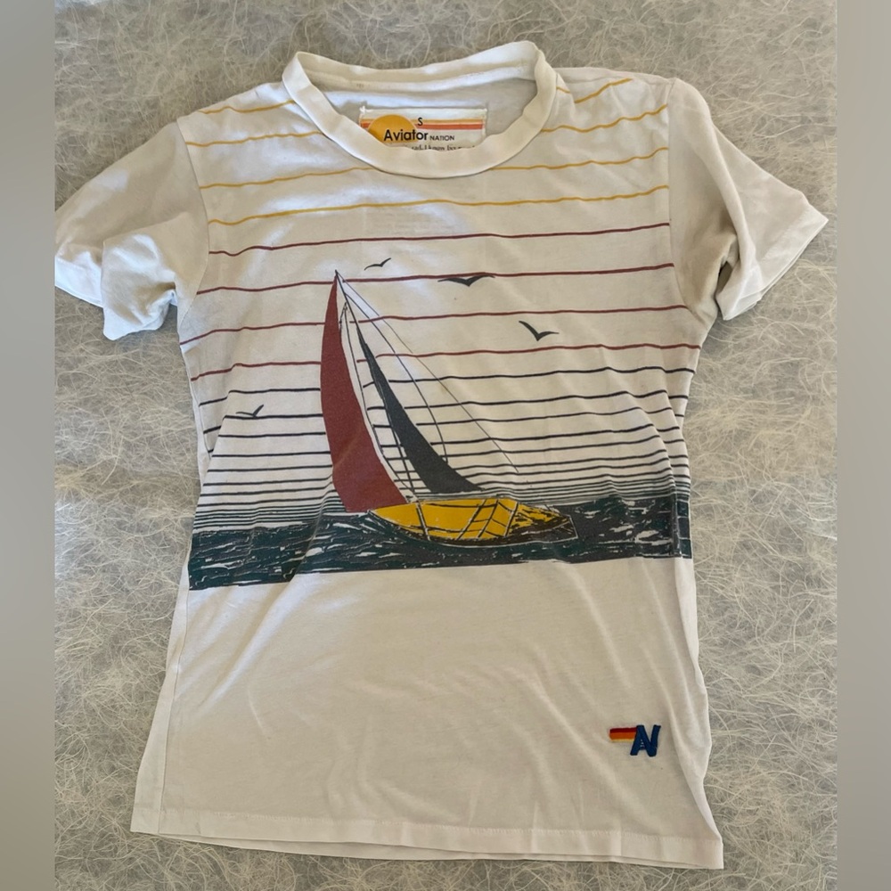 Aviator Nation Sailboat T-Shirt, Sz S